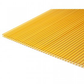 Поликарбонат сотовый Unipol 0,47 кг/м2 желтый 6000х2100х4 мм, шт