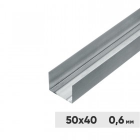 Профиль направляющий ПН 50х40х3000 мм оцинкованный 0,6 мм, шт