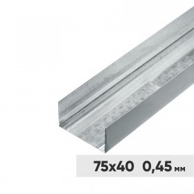 Профиль направляющий ПН 75х40х3000 мм оцинкованный 0,45 мм, шт