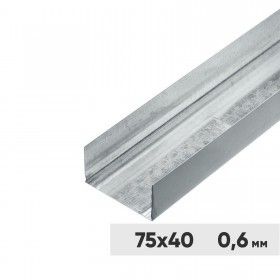 Профиль направляющий ПН 75х40х3000 мм оцинкованный 0,6 мм, шт