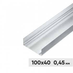 Профиль направляющий ПН 100х40х3000 мм оцинкованный 0,45 мм, шт