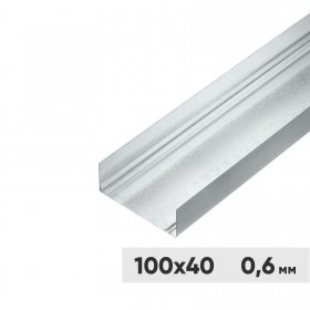 Профиль направляющий ПН 100х40х3000 мм оцинкованный 0,6 мм, шт