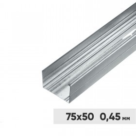 Профиль стоечный ПС 75х50х3000 мм оцинкованный 0,45 мм, шт