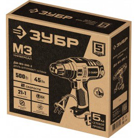 Дрель-шуруповерт сетевая Зубр 500 Вт ДШ-М3-500-2