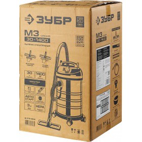 Пылесос строительный Зубр 1400 Вт 30 л ПУ-30-1400 М3