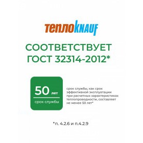 Минеральная вата ТеплоKnauf Кровля | Стена | Пол TS 036 1230х610х100 мм, 8 шт/упак