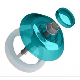 Термошайба для поликарбоната Юнионтрейд малая бирюза 28 мм 50 шт, упак