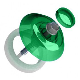 Термошайба для поликарбоната Юнионтрейд большая зеленая 38 мм 25 шт, упак