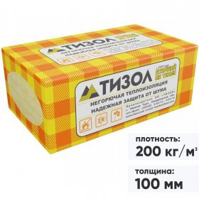 Минеральная вата Тизол EURO Руф В Супер 200 кг/м3 1000х600х100 мм, 2 шт/упак