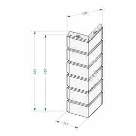 Угол внешний для фасадной панели Docke Berg под кирпич коричневый, шт