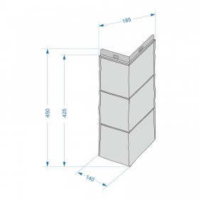 Угол внешний для фасадной панели Docke Fels под камень ржаной, шт