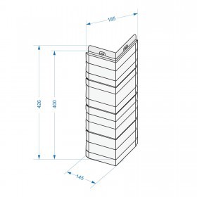 Угол внешний для фасадной панели Docke Stein под камень молочный, шт