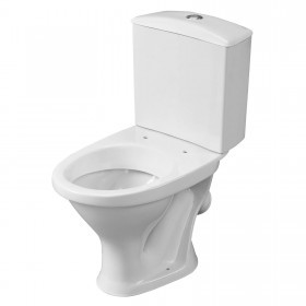 Унитаз-компакт Santeri Вест белый, с арматурой и сиденьем, косой выпуск, шт