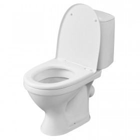 Унитаз-компакт Santeri Соната белый, с арматурой и сиденьем, косой выпуск, шт