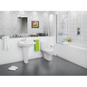 Унитаз-компакт Santeri Ультра белый, с арматурой и сиденьем, косой выпуск, шт