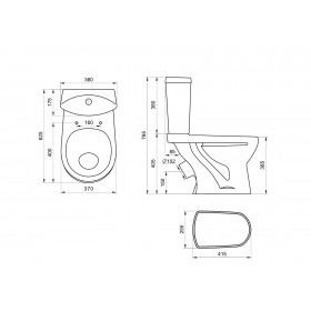 Унитаз-компакт Santeri Ультра белый, с арматурой и сиденьем, косой выпуск, шт