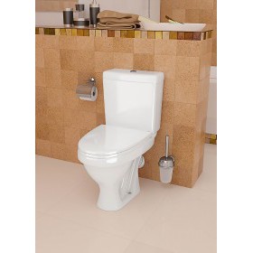 Унитаз-компакт Santeri Форвард белый, с арматурой и сиденьем, косой выпуск, шт