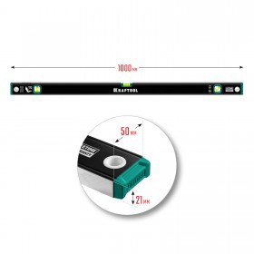 Уровень строительный Kraftool 100 см, 3 ампулы, с зеркальным глазком, шт