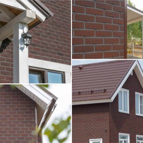 Фасадная плитка ТехноНиколь Hauberk Кирпич Оптима Обожжённый, 2 м2/упак