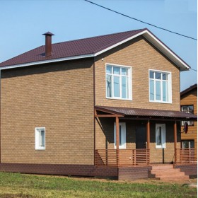 Фасадная плитка ТехноНиколь Hauberk Кирпич Песчаный, 2 м2/упак