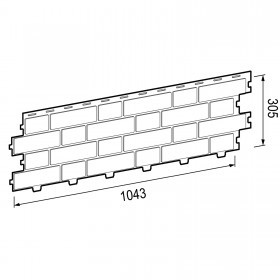 Панель фасадная ТехноНиколь Формлайт Кирпич бежевый 1140х350 мм (0,318 м2), 16 шт/упак
