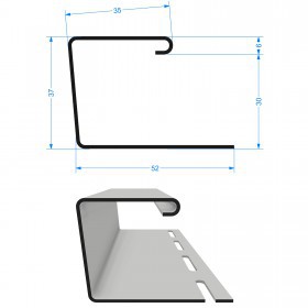 Профиль J30 для фасадной панели Docke каштановый, шт