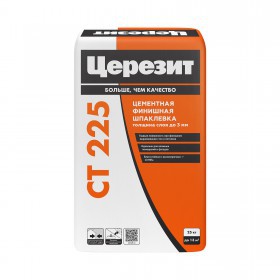 Шпаклевка цементная Церезит CT 225 фасадная финишная серая, слой 0,2-3 мм, 20 кг, шт