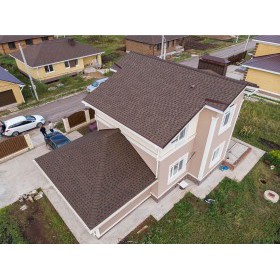 Гибкая черепица ТехноНиколь Shinglas Кантри Коричневый, 2,6 м2/упак