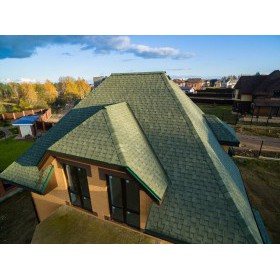 Гибкая черепица ТехноНиколь Shinglas Фазенда Зеленый, 2,6 м2/упак