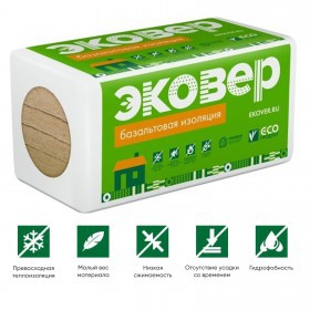 Минеральная вата Эковер Вент-Фасад 80 кг/м3 1000х600х100 мм, 4 шт/упак