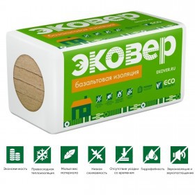 Минеральная вата Эковер Фасад Декор Оптима 135 кг/м3 1000х600х50 мм, 6 шт/упак