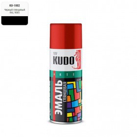 Эмаль-аэрозоль Kudo универсальная RAL 9005 глянцевая черная 520 мл, шт