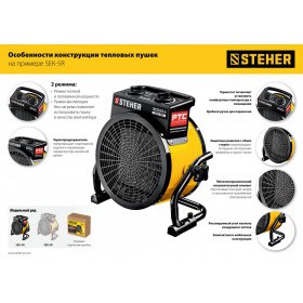 Тепловая пушка электрическая Steher 2 кВт SEK-3R