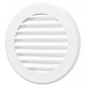 Решетка вентиляционная с сеткой и фланцем 125 мм белая, шт