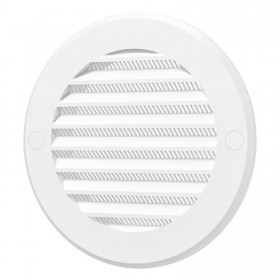 Решетка вентиляционная с сеткой и фланцем 100 мм белая, шт
