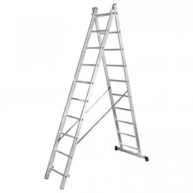 Лестница алюминиевая универсальная, двухсекционная, 10 ступеней, шт