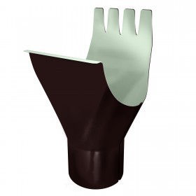 Воронка желоба врезная Grand Line Optima 125/90 мм Ral 8017 шоколад фото